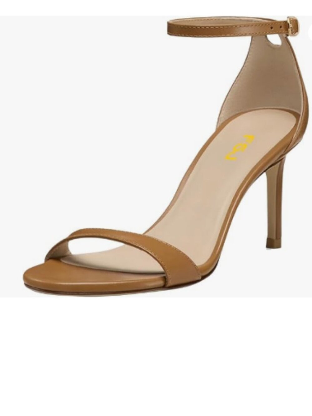 FSJ Tan Open Toe Stiletto High Heel Sandals Ankle Strap Sexy Summer Bride Shoes